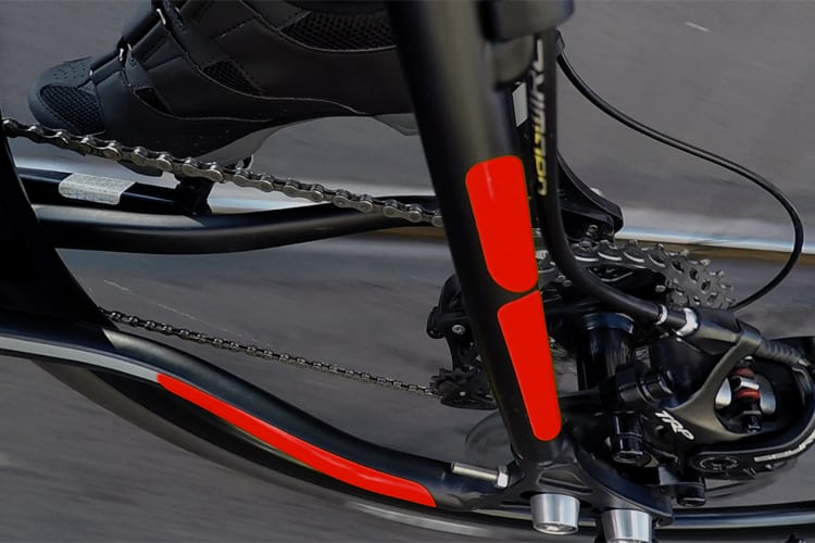flectr reflective frame kit for cycles red