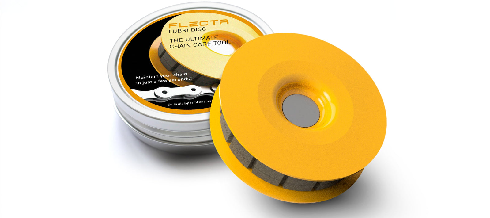 The FLECTR LUBRI DISC comes in a handy box.