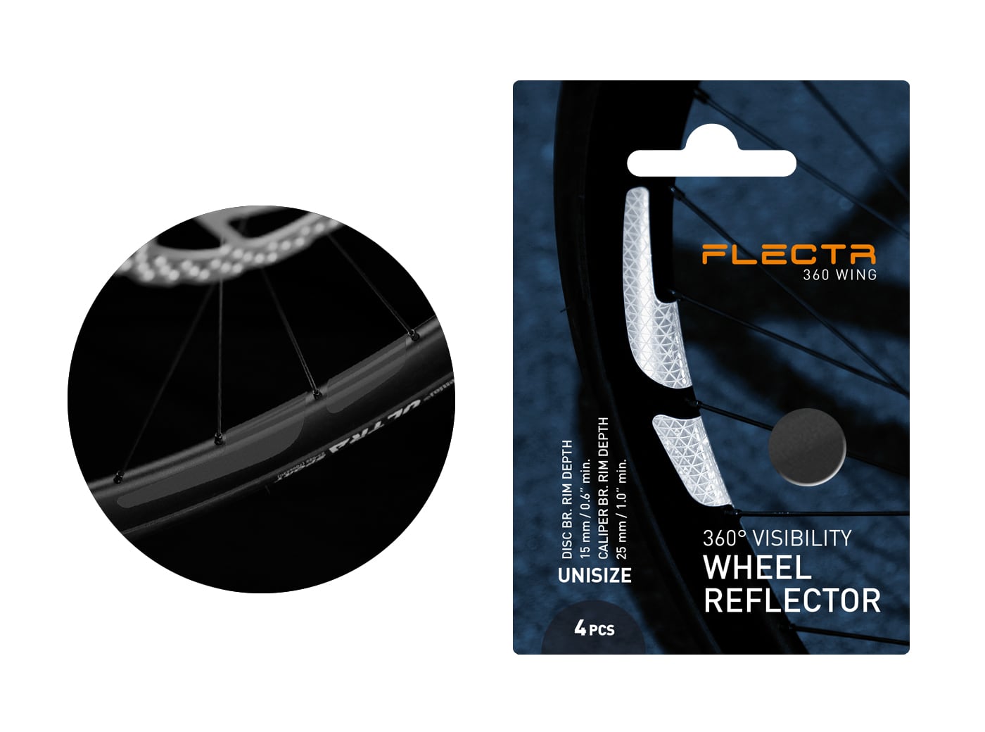 FLECTR 360 WING rim reflector double pack // 2 sets