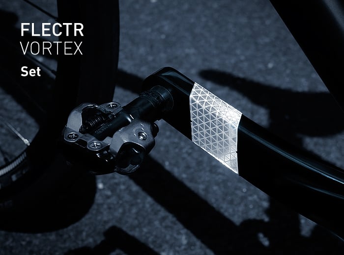 bike pedal reflectors FLECTR VORTEX crank reflector set
